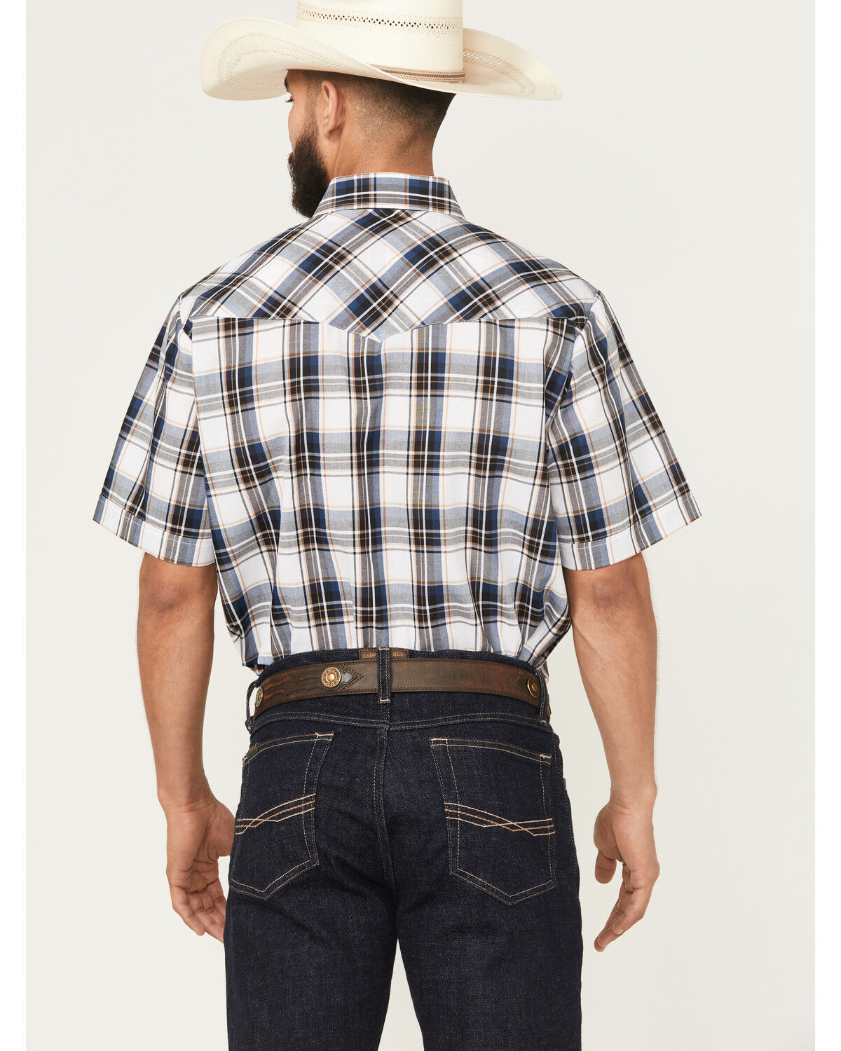 Image #4 - Ely Walker Men's Plaid Print Short Sleeve Snap Western Shirt - Big, , hi-res