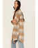 Image #2 - Cleo + Wolf Women's Caroline Plait Print Button-Down Long Coat, Oatmeal, hi-res