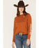 Image #1 - RANK 45® Women's Logo Graphic Long Sleeve Tee, Pecan, hi-res