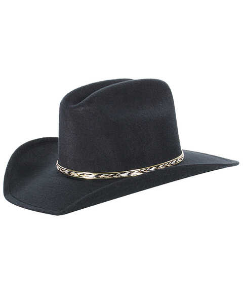Cody James Kids' Felt Cowboy Hat, Black, hi-res