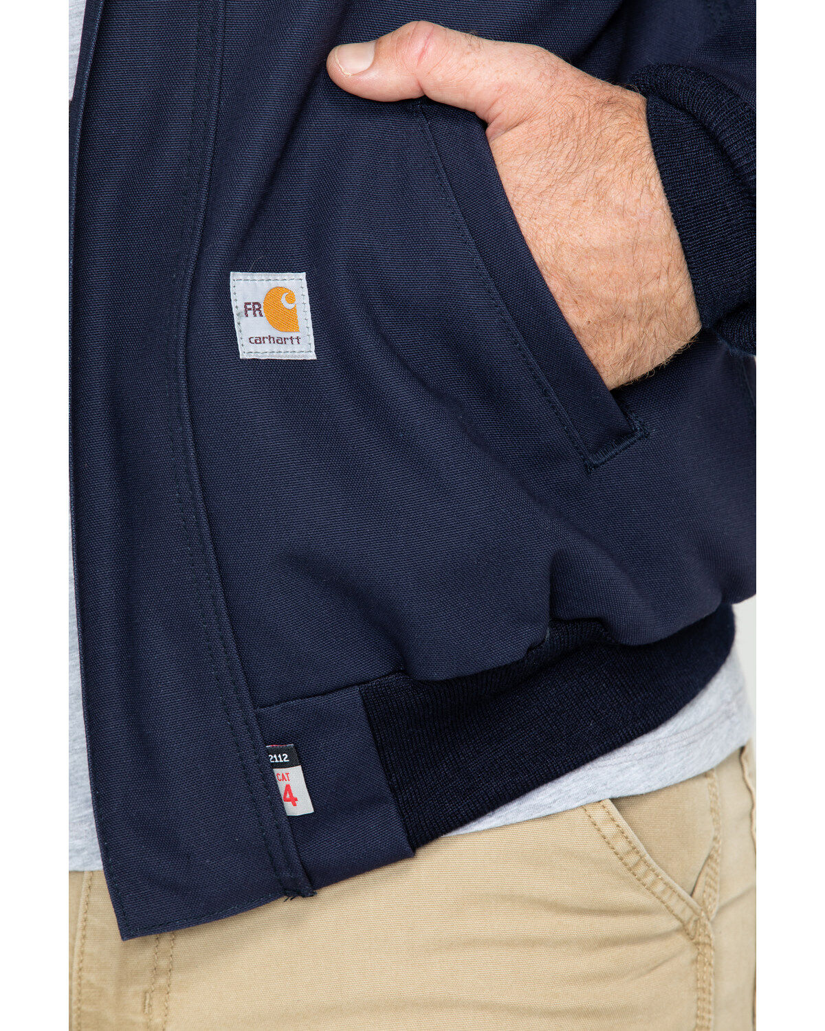 Image #5 - Carhartt Men's Flame-Resistant Duck Active Work Jackets, Navy, hi-res