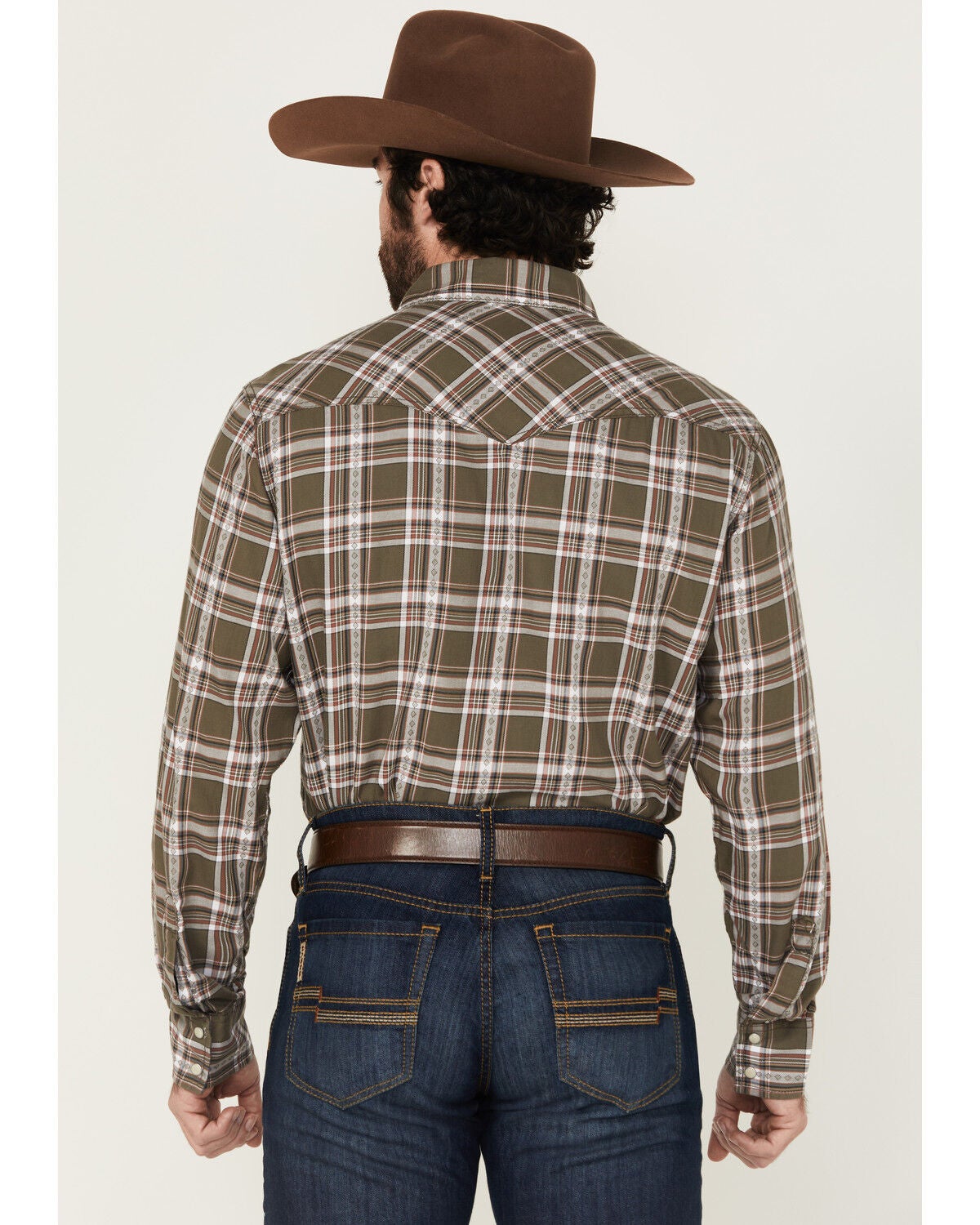 Wrangler Men's Long Sleeve Western Shirt - Classic Plaid Or Stripe, Snap Closure, Tall Sizes Available - View #11