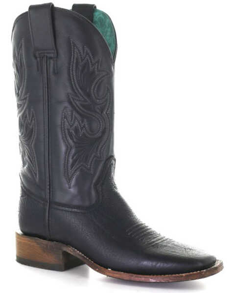 Image #1 - Corral Women's Black Embroidery Western Boots - Square Toe, Black, hi-res
