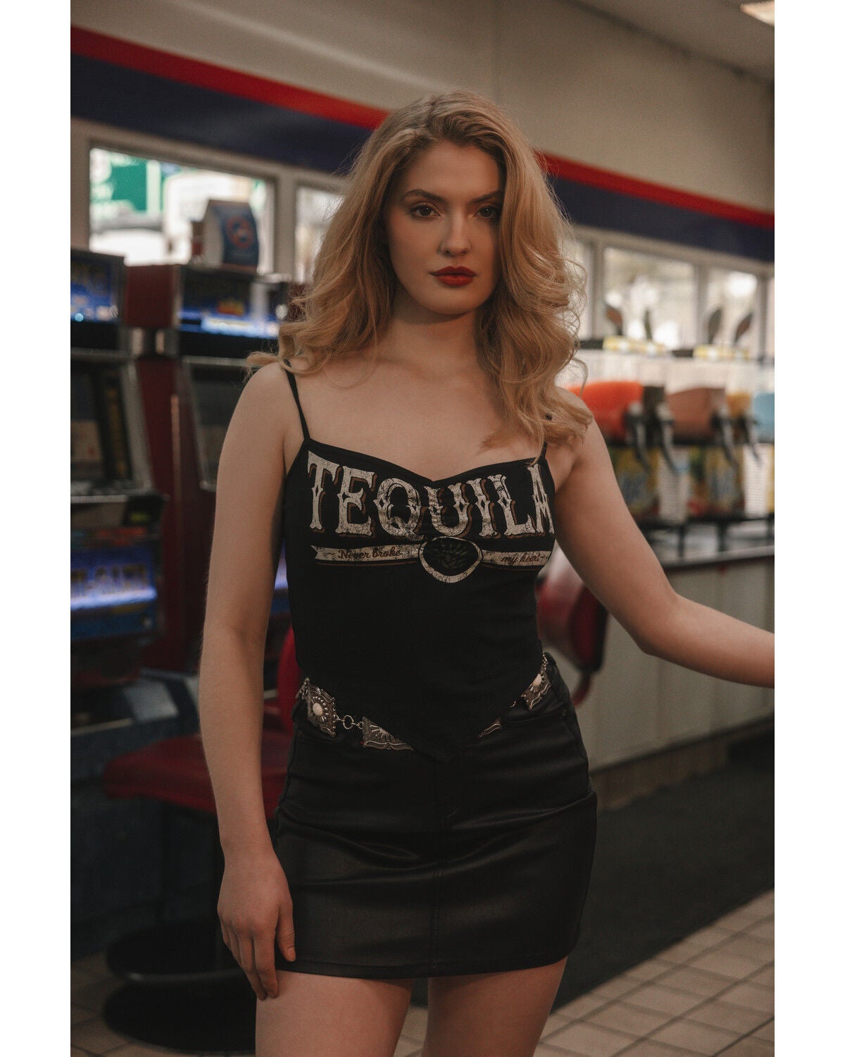 Idyllwind Women's Tequila Cropped Tank Top, Black, hi-res