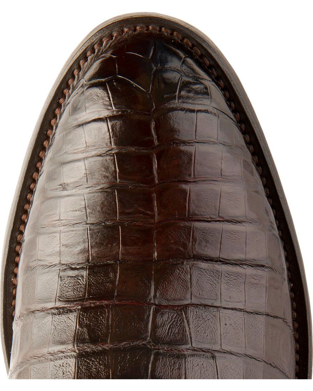 Image #6 - Lucchese Men's Charles Crocodile Belly Cowboy Boots - Round Toe, Black Cherry, hi-res