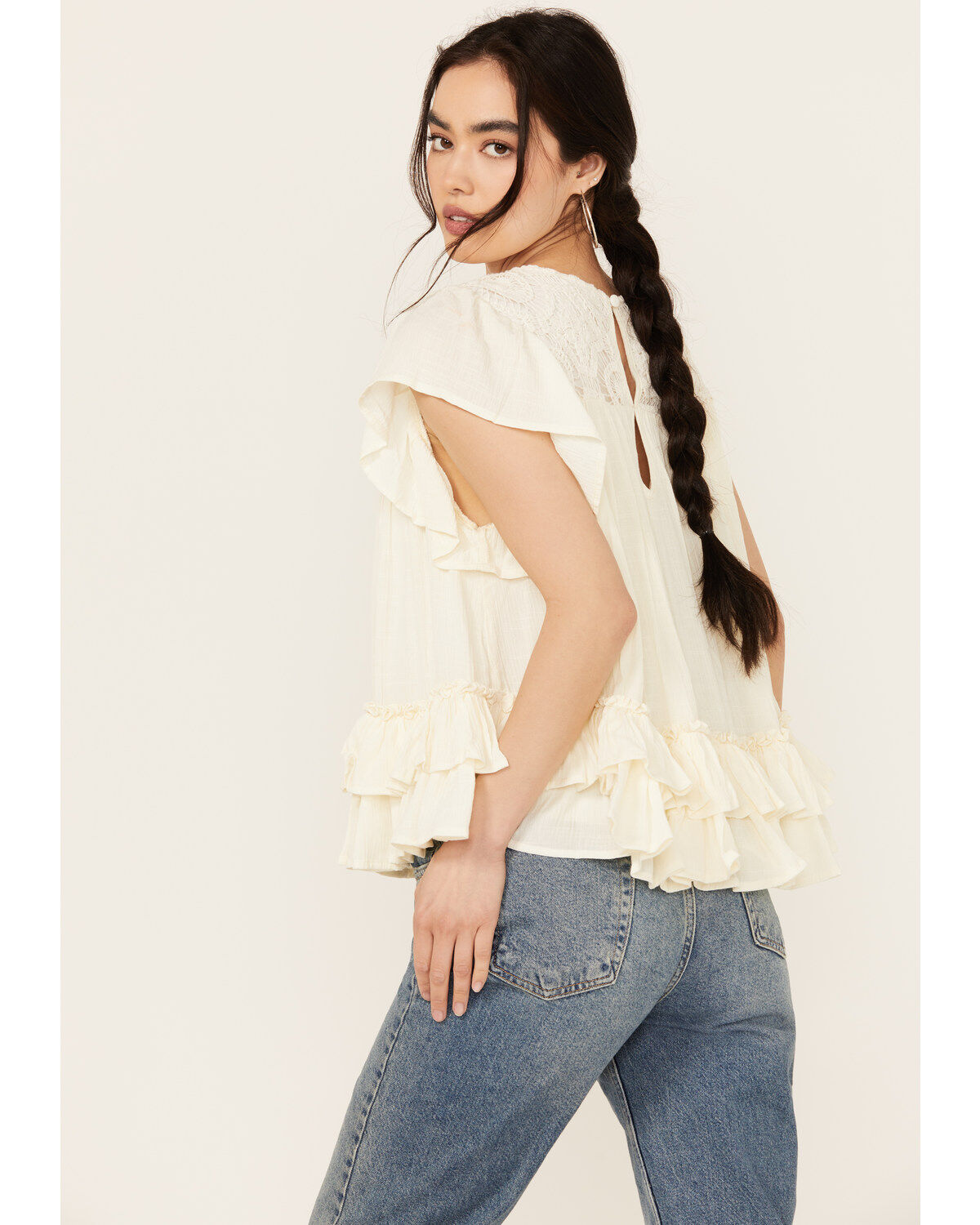 Image #4 - Miss Me Women's Sleeveless Ruffle Hem Top, , hi-res