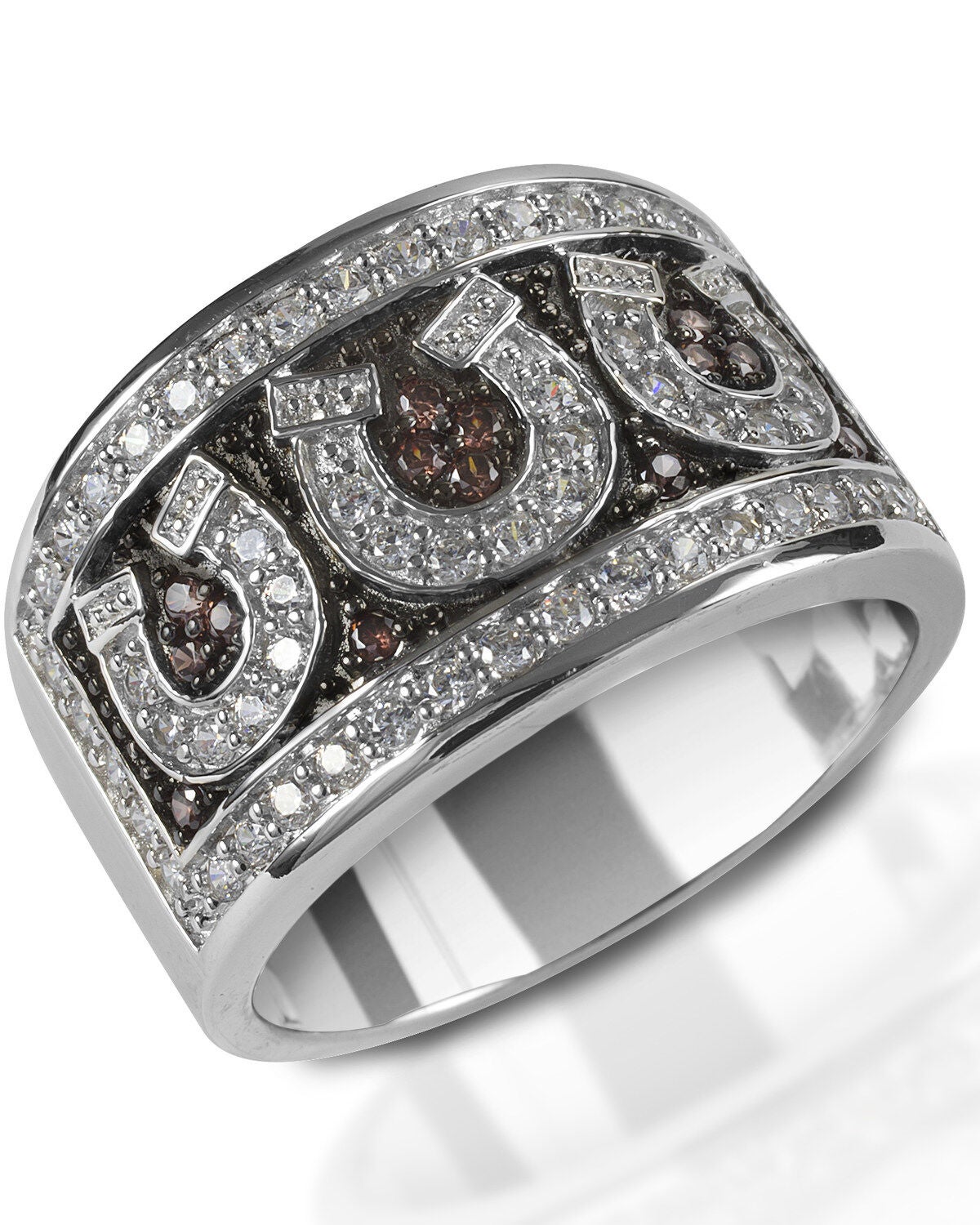 Kelly Herd Women's Pave Horseshoe Ring, Silver, hi-res