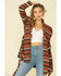 Image #1 - Cripple Creek Women's Orange Striped Blanket Wrap Jacket , , hi-res