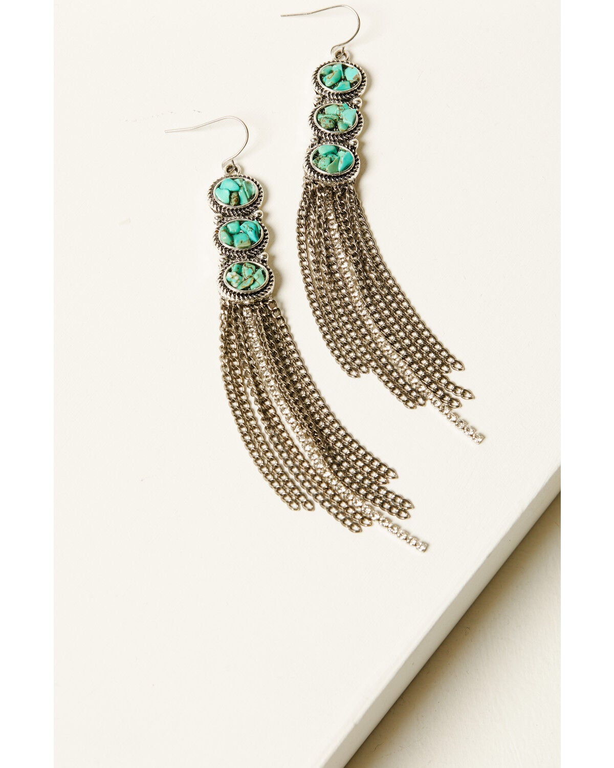 Shyanne Women's Chip Fringe Earrings, Silver, hi-res