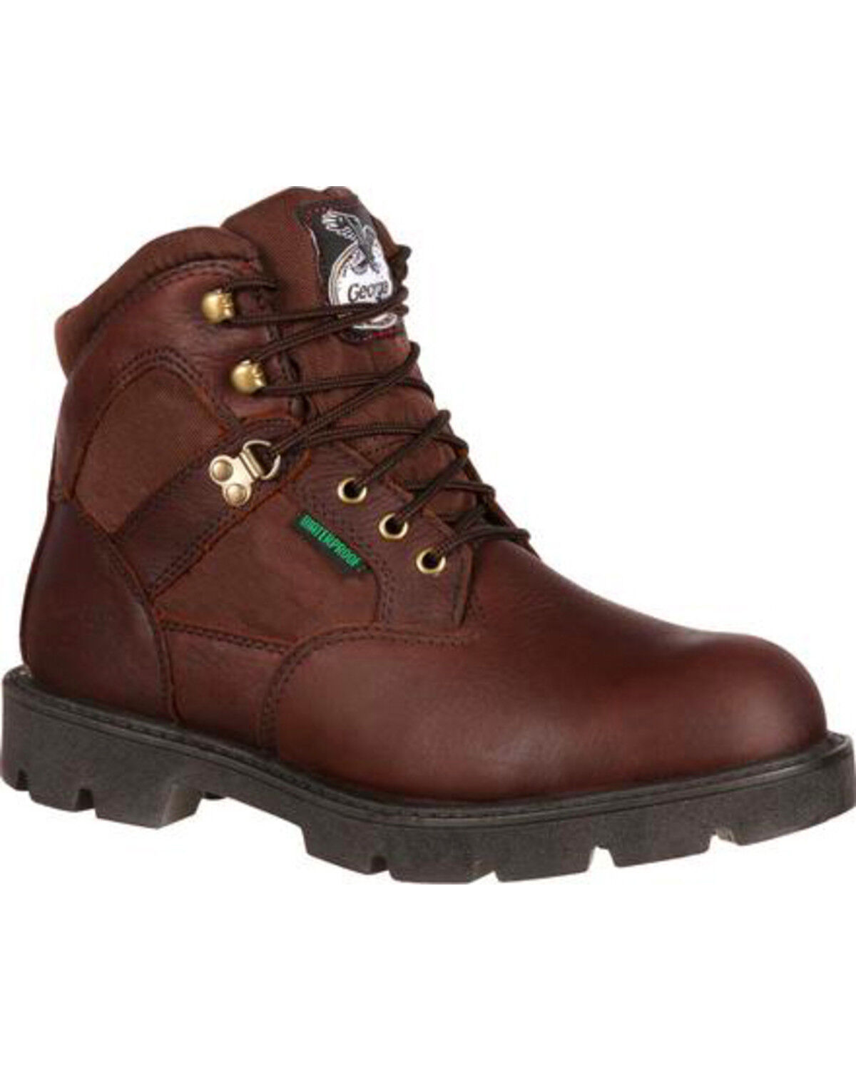 Image #1 - Georgia Men's Homeland Steel Toe Waterproof Work Boots, Brown, hi-res