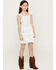 Image #1 - Sugar California Girls' Floral Print Lace Dress, Ivory, hi-res