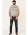 HOOey Men's Gray Electric Sunset Logo Graphic T-Shirt , Grey, hi-res