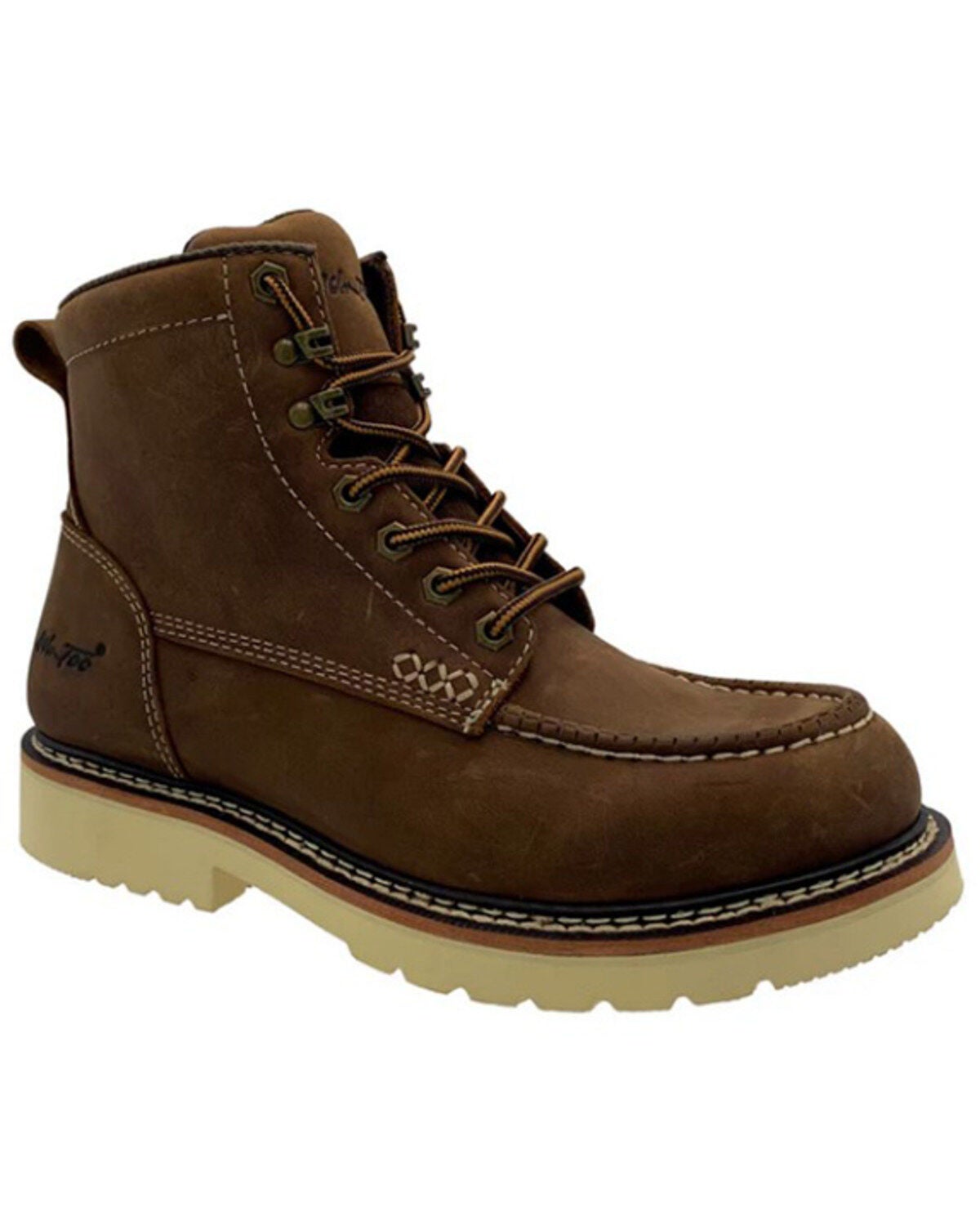 AdTec Men's 6" Apex Moc Work Boots - Soft Toe, Brown, hi-res