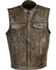Image #1 - Milwaukee Leather Men's Open Neck Snap/Zip Front Club Style Vest - 3X, Black/tan, hi-res