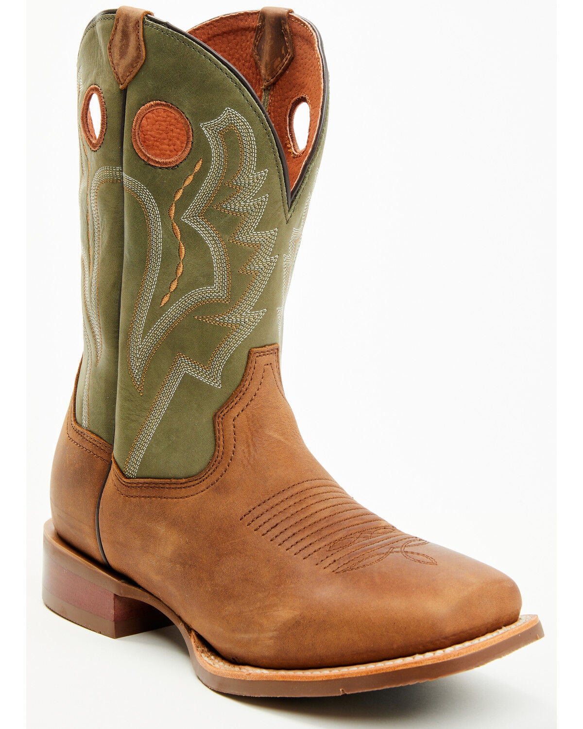 Dan Post Men's Leighton Performance Western Boots - Broad Square Toe, Brown, hi-res