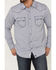 Moonshine Spirit Men's Jail Break Plaid Long Sleeve Snap Western Shirt , Navy, hi-res