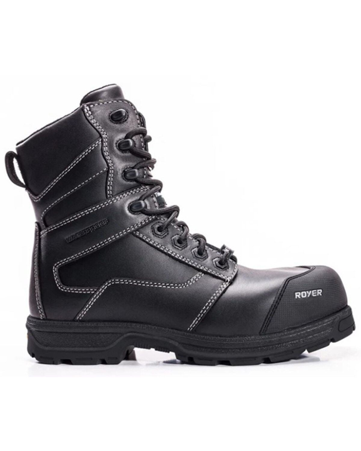 Image #2 - ROYER Men's 8" Agility Arctic Grip Waterproof Work Boots - Composite Toe, Black, hi-res