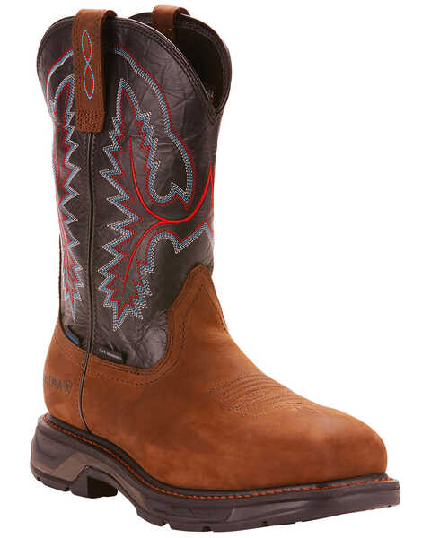 Ariat Men's Workhog XT H20 Boots - Carbon Toe, Brown, hi-res