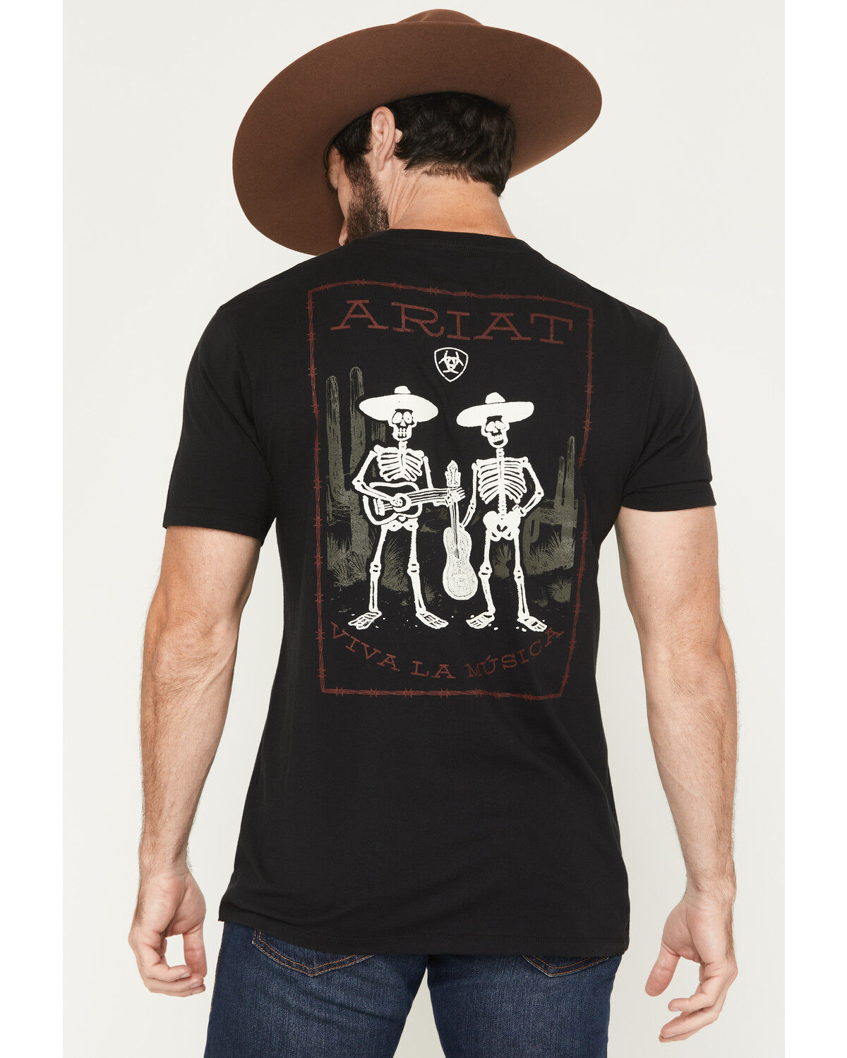 Image #1 - Ariat Men's Grateful Muertos Short Sleeve Graphic T-Shirt, Black, hi-res