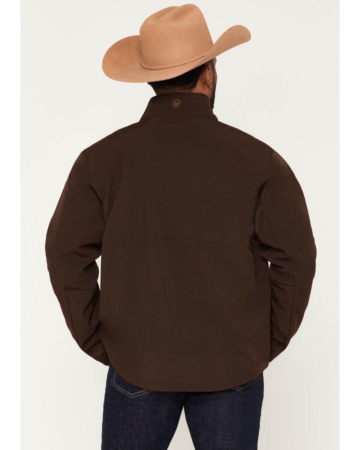Image #4 - Ariat Men's Chest Logo Softshell Jacket - Big, Chocolate, hi-res