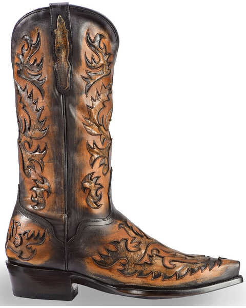 Image #2 - El Dorado Men's Handmade Inlay Western Boots – Snip Toe , , hi-res