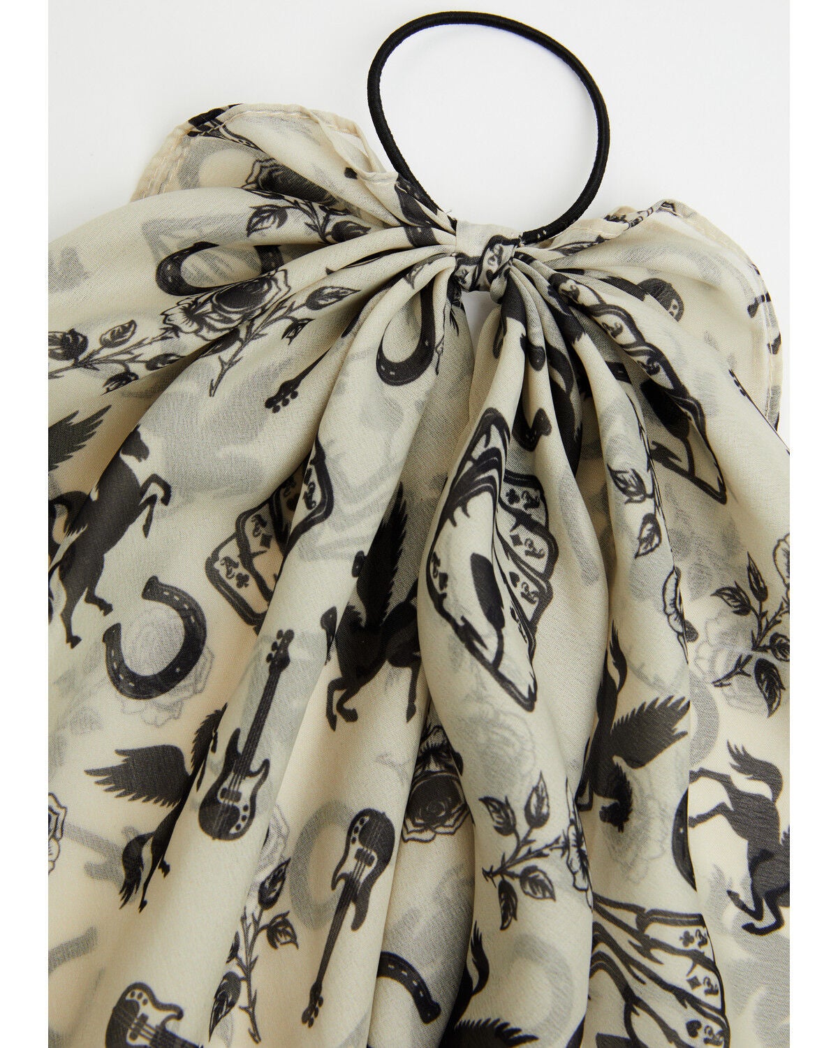 Image #2 - Idyllwind Women's Caylor Horseshoe Icon Print Hair Ponytail Pack - 2 Piece, Black, hi-res