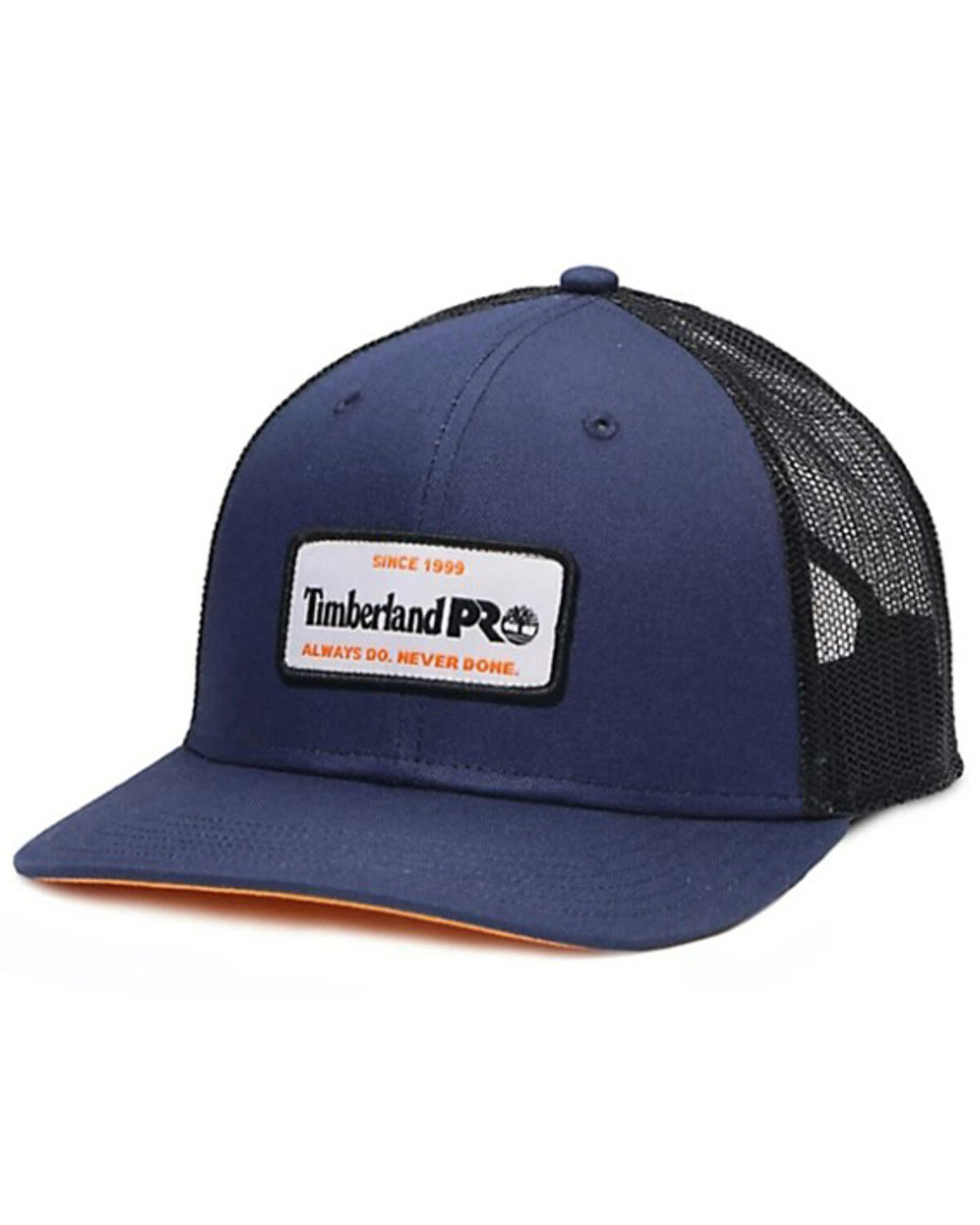 Image #1 - Timberland PRO Men's A.D.N.D. Logo Patch Mesh Back Trucker Cap, Navy, hi-res