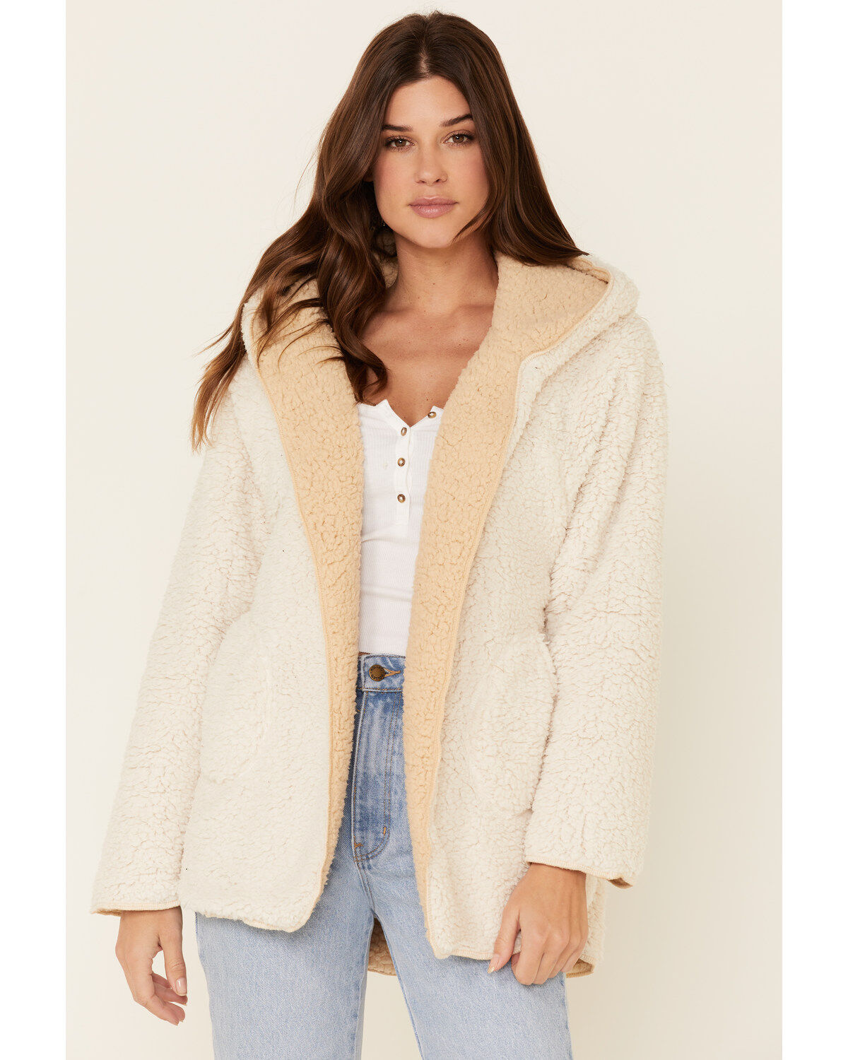 Sherpa open front jacket clearance