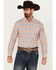 Image #1 - Ariat Men's Team Damion Southwestern Plaid Print Long Sleeve Button-Down Western Shirt , Peach, hi-res