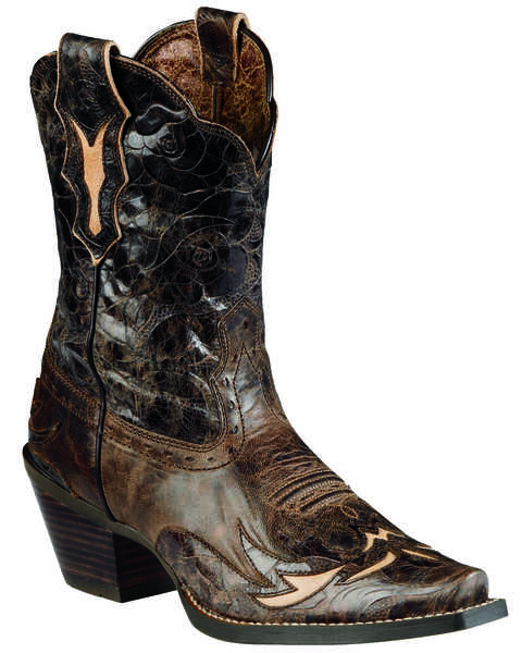 Image #1 - Ariat Brown Dahlia Wingtip Cowgirl Boots - Snip Toe, , hi-res