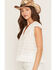 Image #2 - Lovestitch Women's Solid Pleated Lace Short Sleeve Shirt, White, hi-res
