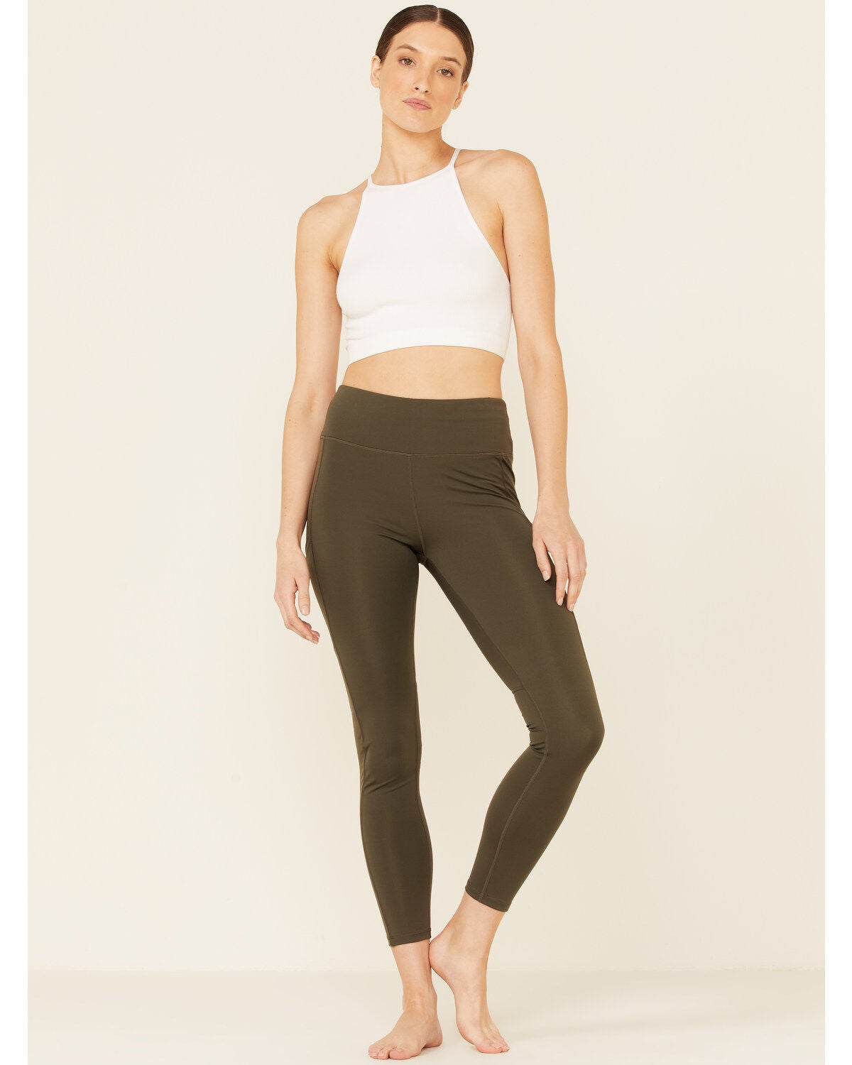 Forina Women's High Waisted Leggings, Olive, hi-res