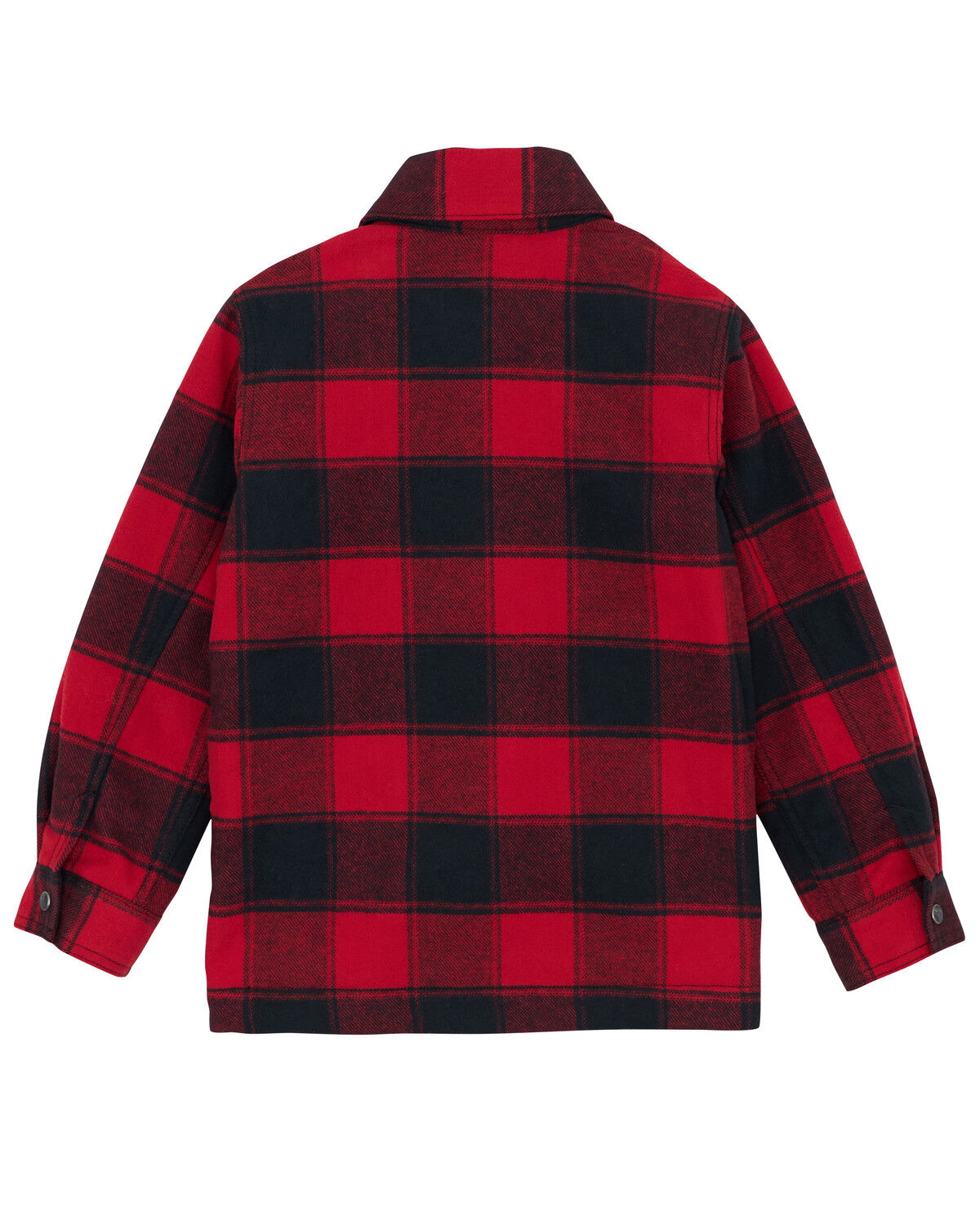 Image #2 - Wrangler Boys' Buffalo Plaid Print Long Sleeve Snap Shirt Jacket, Red, hi-res