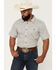 Image #1 - RANK 45&reg; Men's Semi Final Geo Print Short Sleeve Button-Down Stretch Western Shirt, Ivory, hi-res