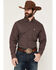 Image #1 - Ariat Men's Constantine Medallion Print Long Sleeve Button-Down Western Shirt, Brown, hi-res