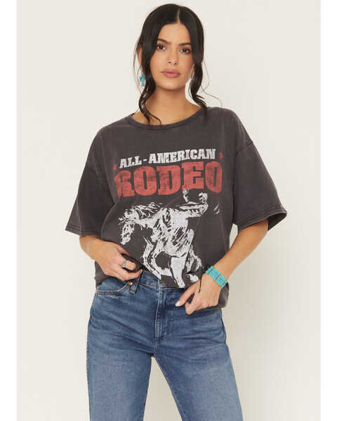 Wrangler Retro Women's Horse Rodeo Short Sleeve Graphic Tee, Black, hi-res