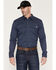 Image #1 - Cody James Men's FR Medora Print Long Sleeve Snap Stretch Western Work Shirt, Navy, hi-res