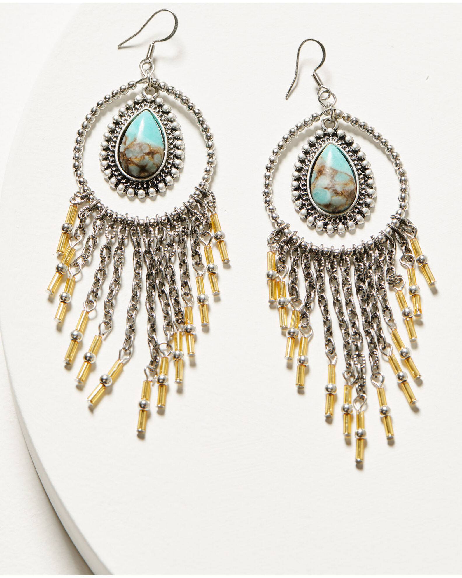 Idyllwind Women's Luna Turquoise Chandelier Fringe Earrings