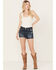 Image #1 - Levi's Women's Dark Wash 501 Worn In Original Shorts, , hi-res