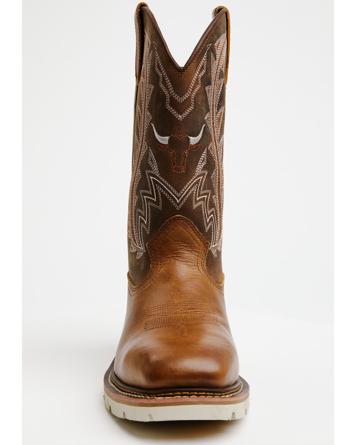 Image #4 - Cody James Men's 11" Pull-On Work Boots - Steel Toe, Brown, hi-res