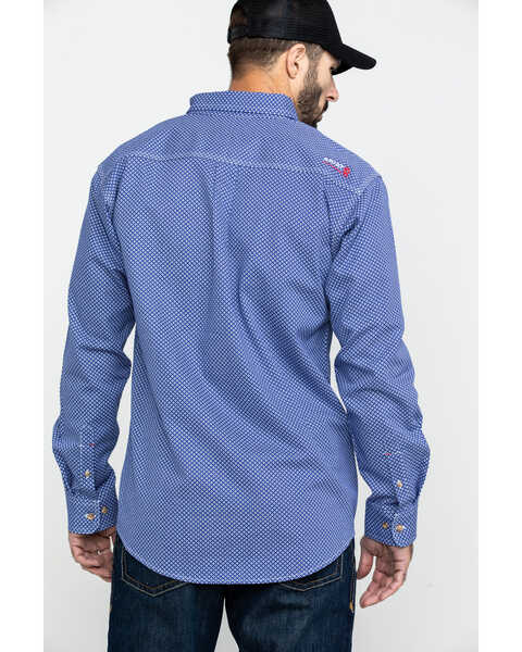 Image #2 - Ariat Men's FR Cobalt Print Liberty Long Sleeve Work Shirt - Tall , , hi-res