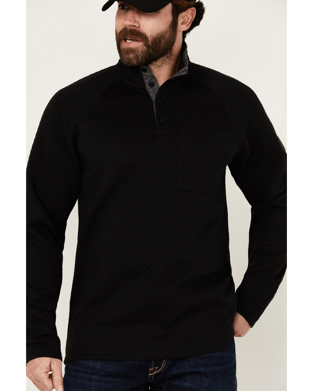 Image #3 - Brothers and Sons Men's Uinta Quilted Pullover, Black, hi-res