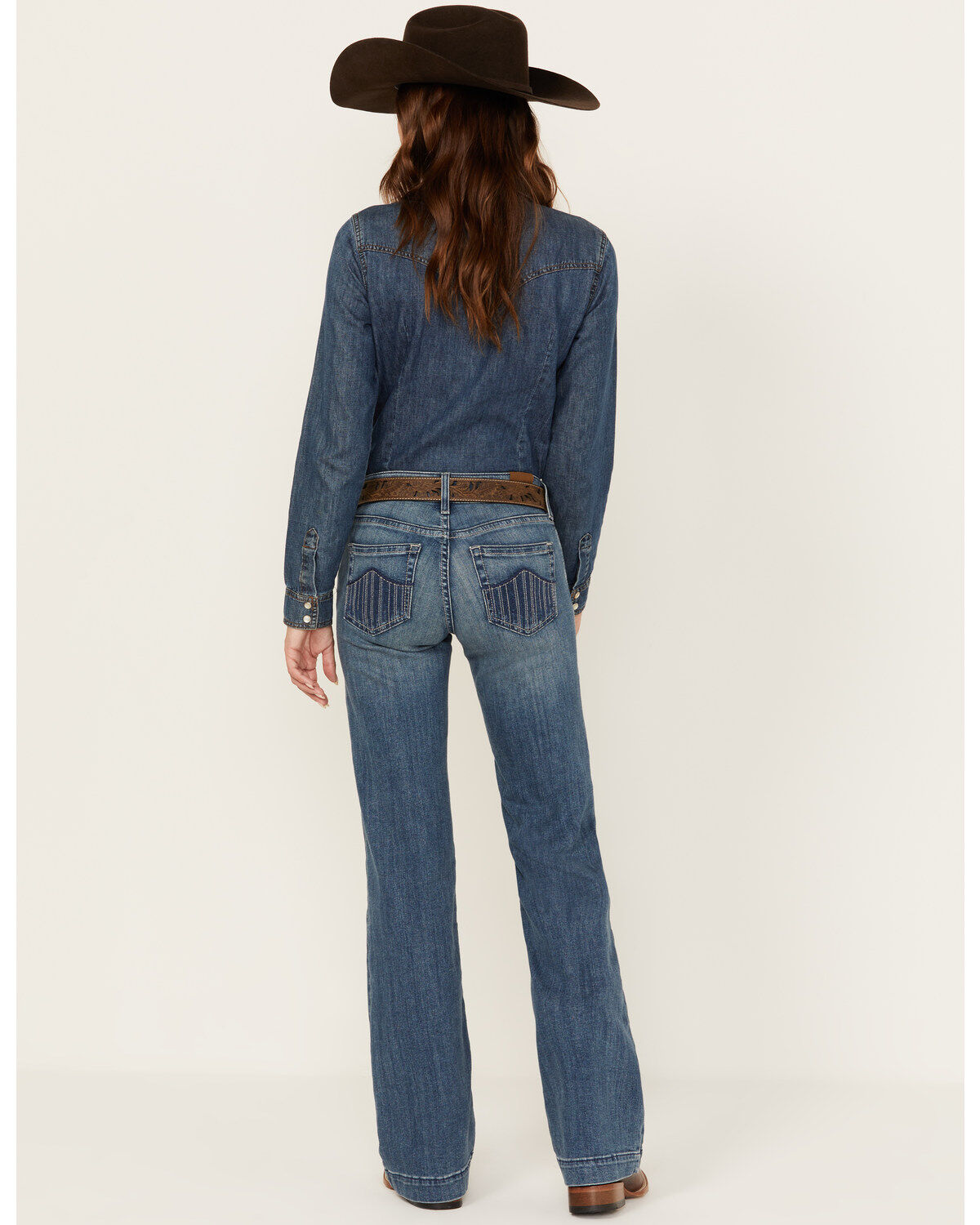 Image #3 - Ariat Women's Medium Wash Perfect Rise Bethany Trouser Jeans, , hi-res