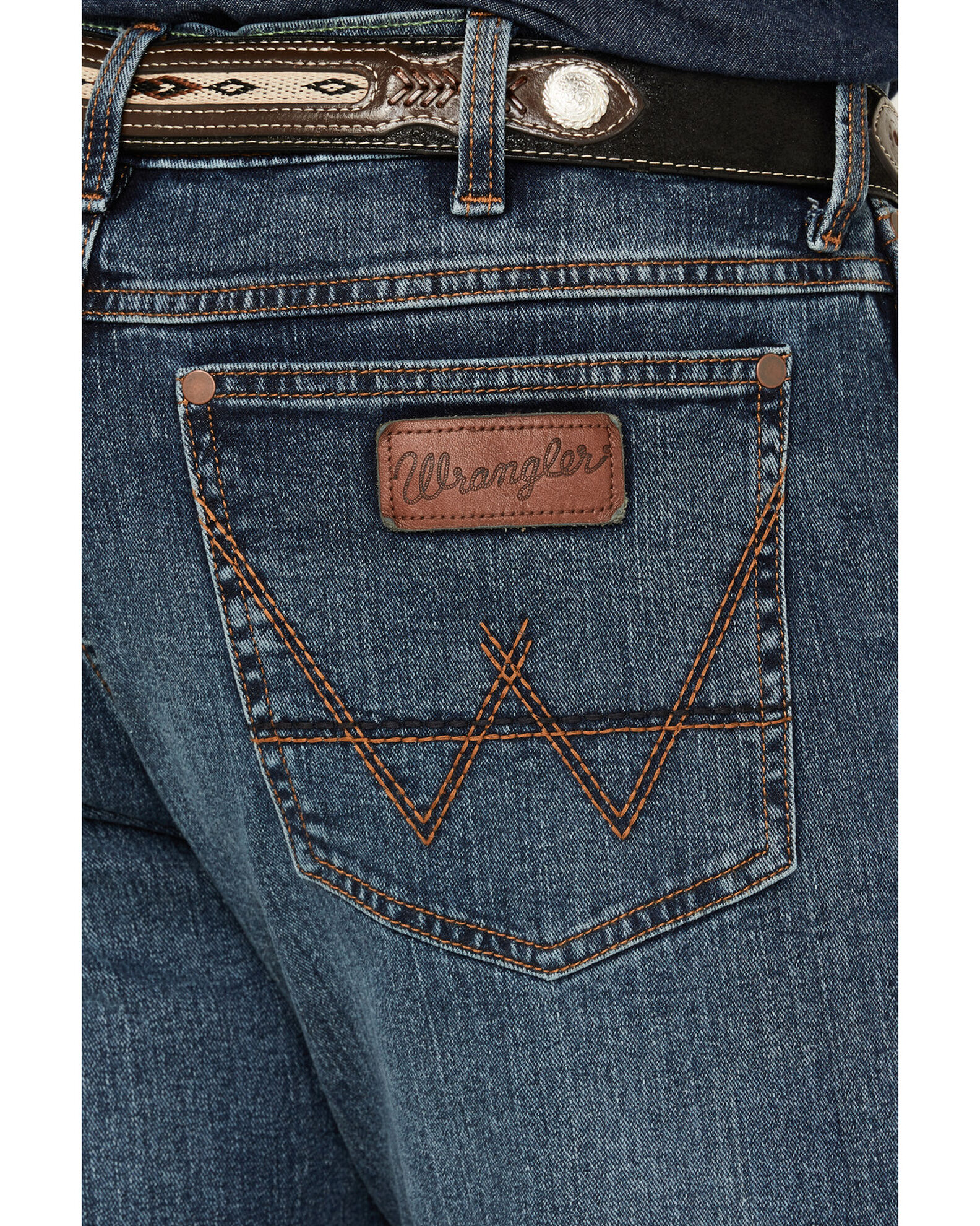 Wrangler Retro Men's Gaffery Medium Wash Slim Straight Stretch Denim ...