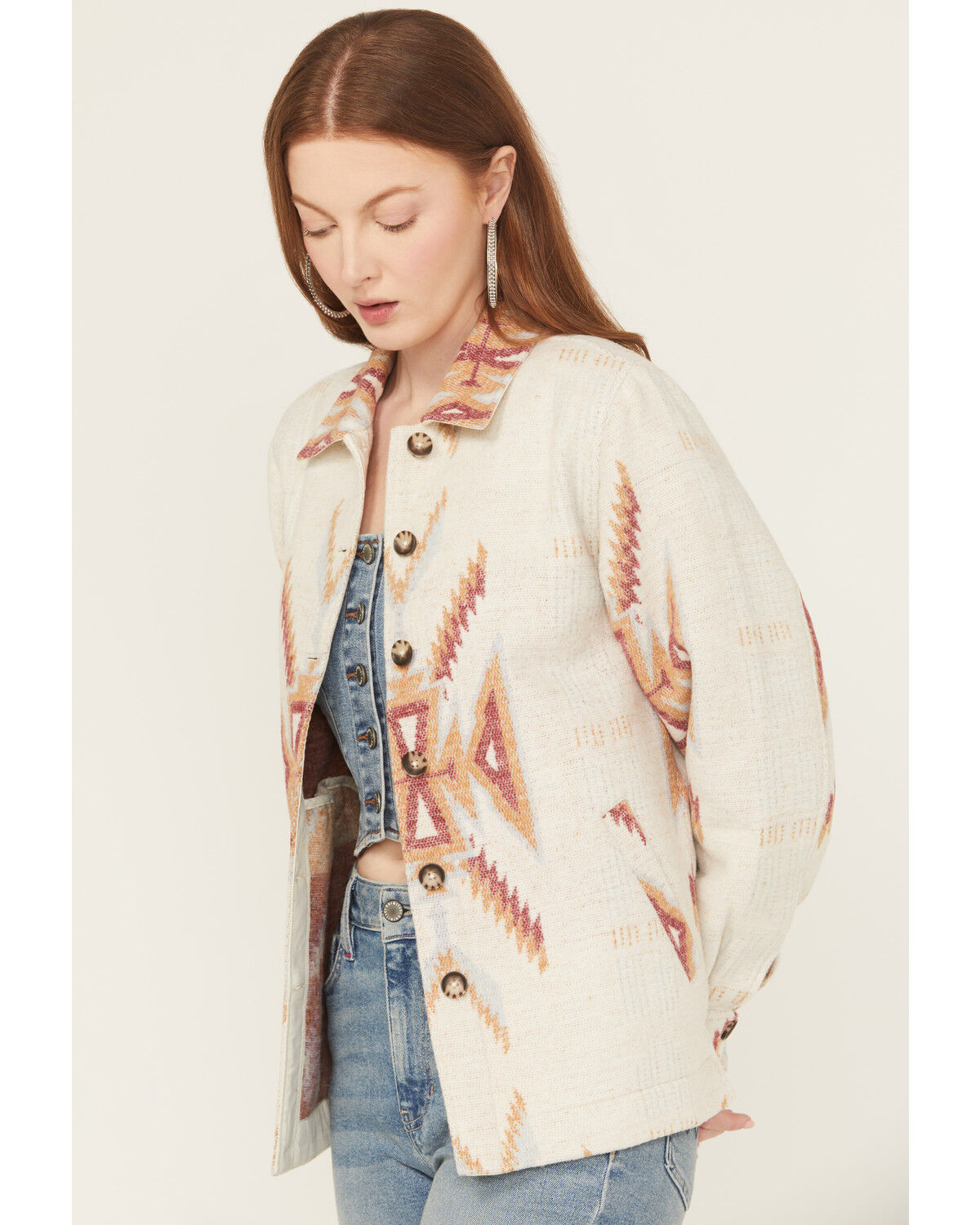 Image #4 - Idyllwind Women's Merritt Southwestern Button-Down Shacket, Cream, hi-res