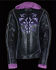 Image #5 - Milwaukee Leather Women's 3/4 Leather Jacket With Reflective Tribal Detail, Black/purple, hi-res