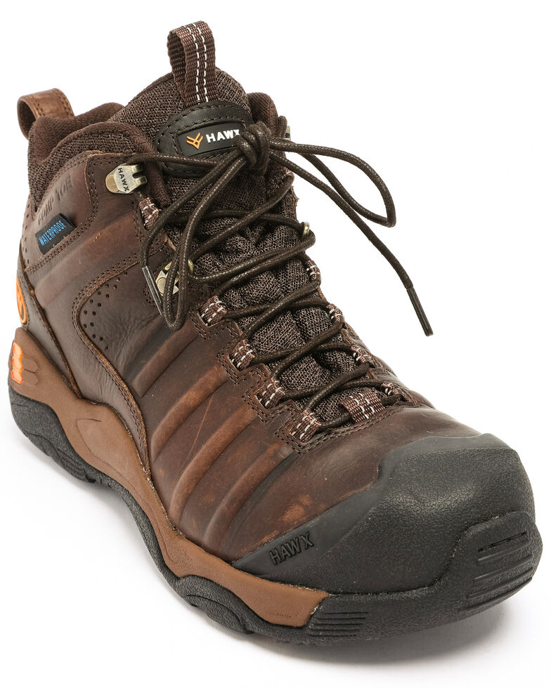 Hawx Men's Axis Waterproof Hiker Boots - Composite Toe, Brown, hi-res