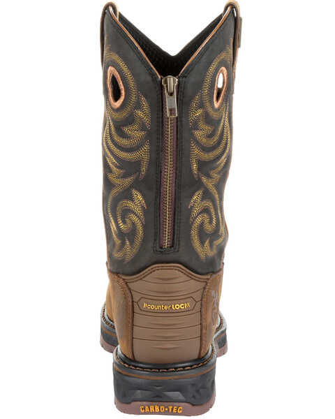 Image #4 - Georgia Boot Men's Carbo-Tec LT Waterproof Western Work Boots - Steel Toe, Black/brown, hi-res