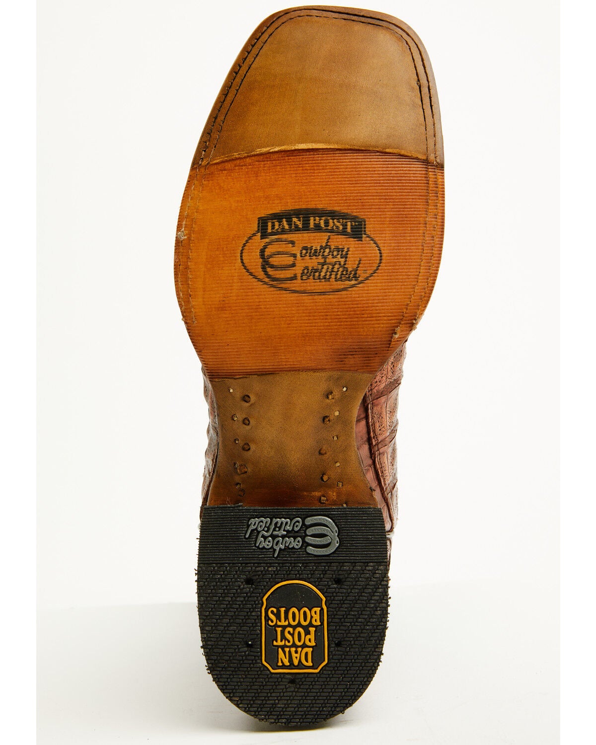 Image #7 - Dan Post Men's Marsh Exotic Caiman Western Boots - Broad Square Toe, Cognac, hi-res