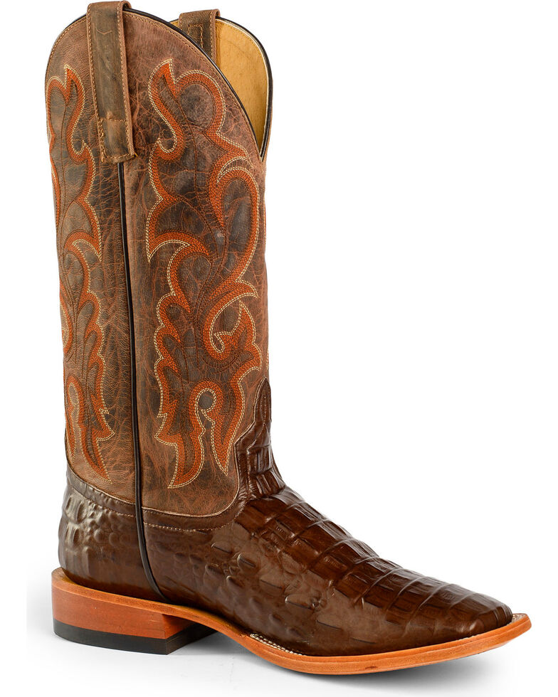 Horse Power by Anderson Bean Men's Crocodile Print Boots, Brown, hi-res